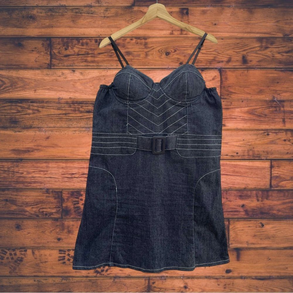 5 for $25🔥Vintage 90's Gold Flava Denim Dress‎ Size 16